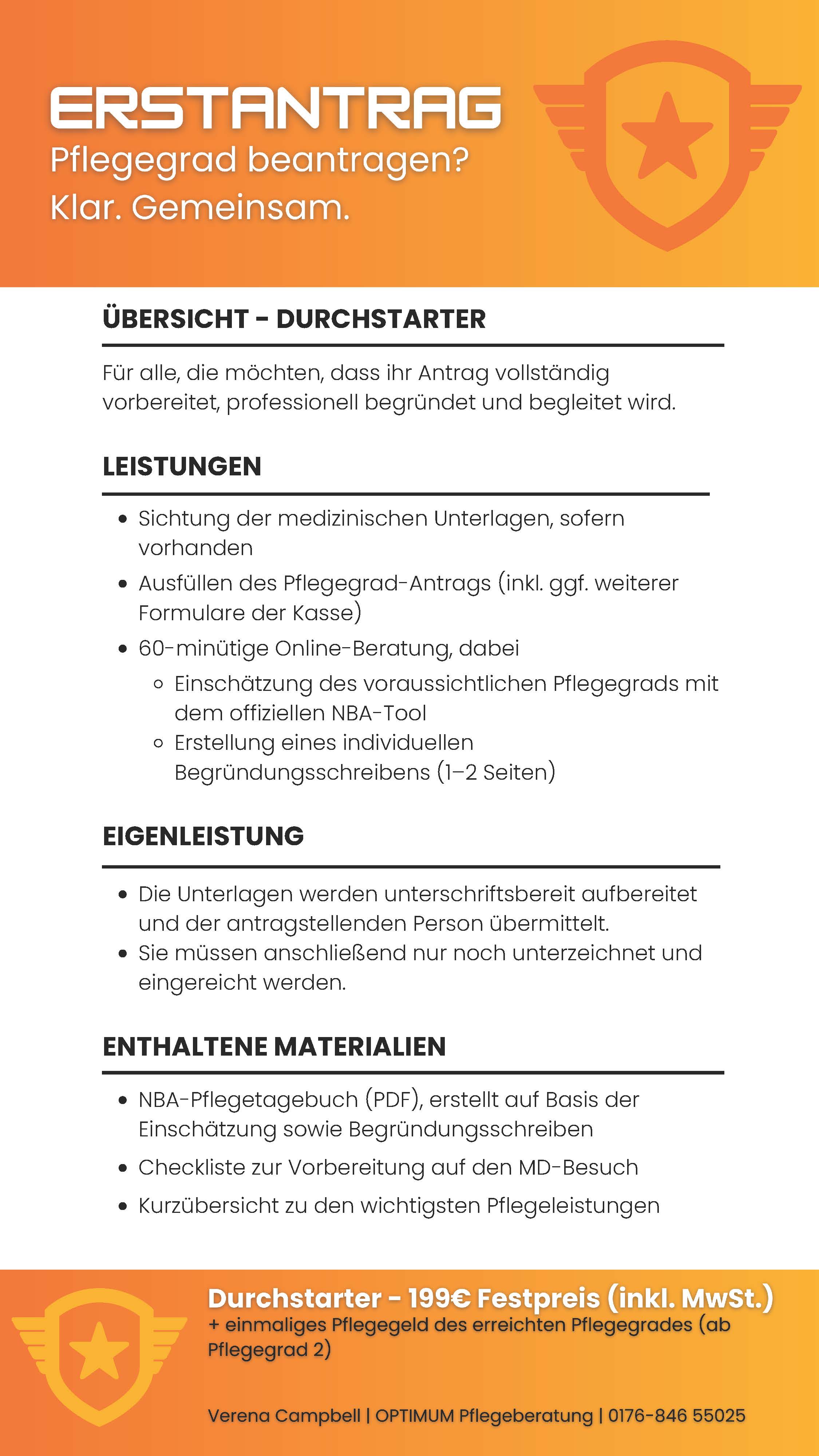 Erstantrag Durchstarter Übersicht